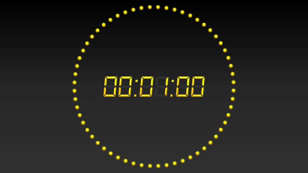 60 Second Digital Countdown Clock